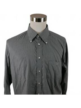 Tom James Mens Button Down Gray Dress Shirt No Tag Large?